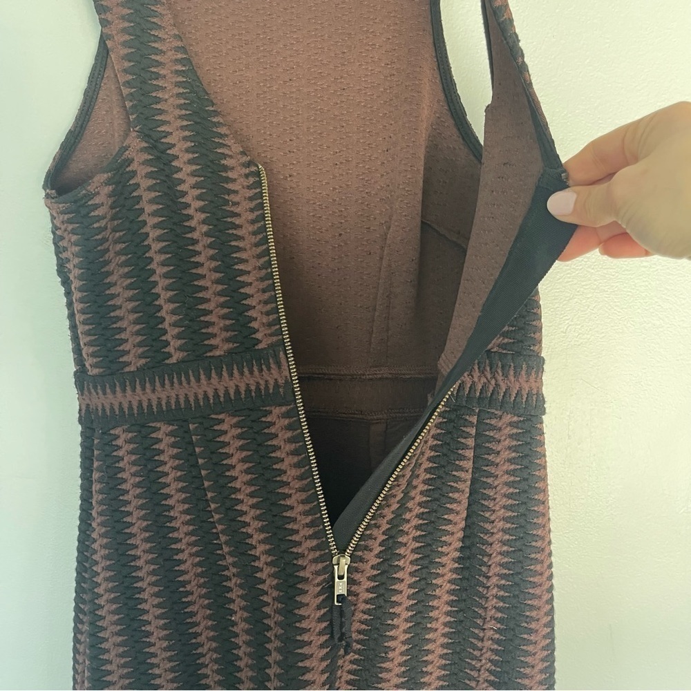 Anthropologie Maeve Meridian Boho Midi Dress Texture Racerback Black Brown Small - Picture 9 of 16
